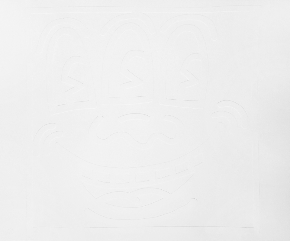 Keith Haring | White Icons (E) - Three Eyed Man | 1990