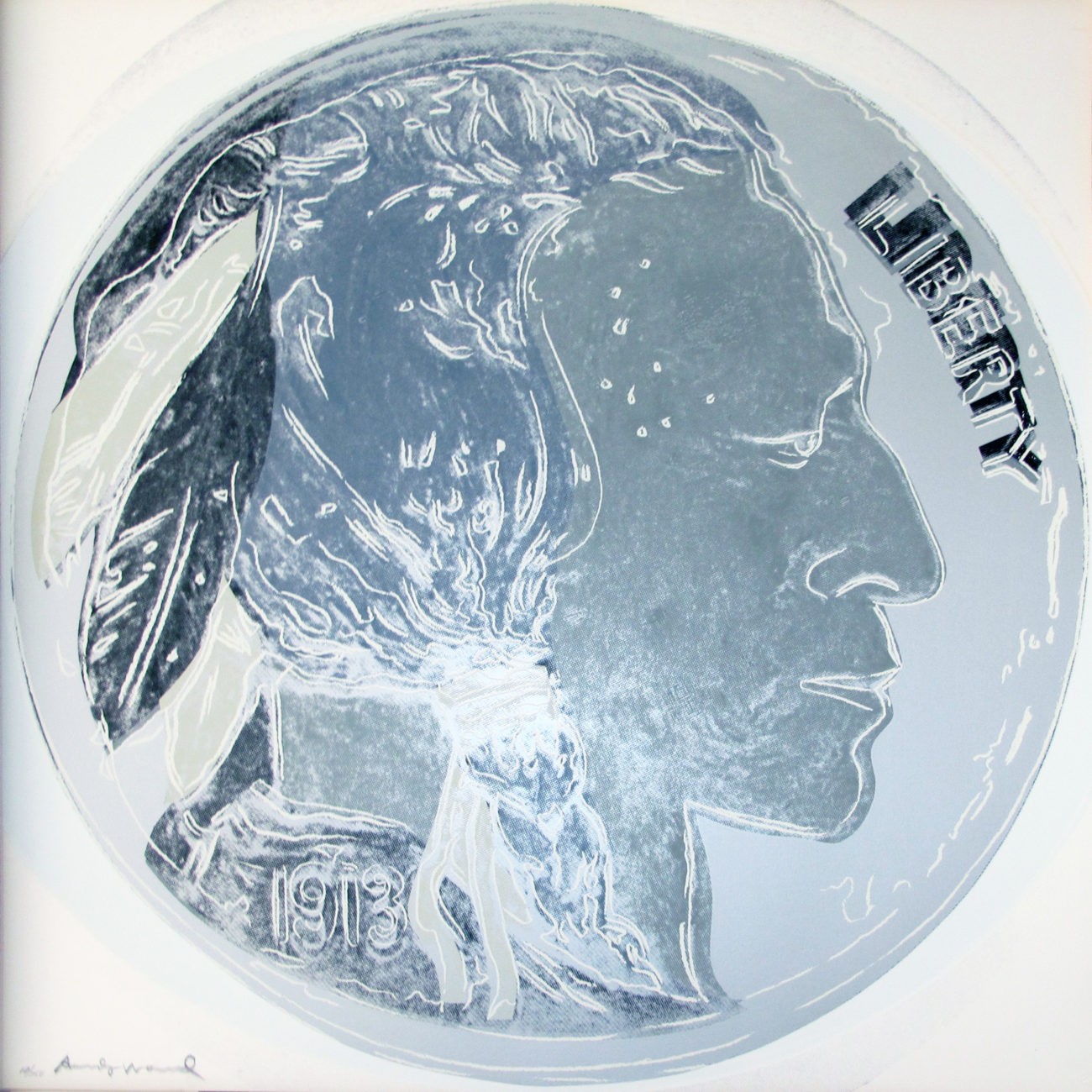 Andy Warhol | Cowboys and Indians | Indian Head Nickel 385 | 1986 | Image of Artists' work.