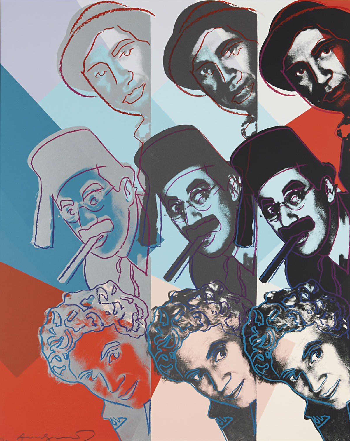 Andy Warhol | Ten Portraits of Jews of the Twentieth Century | The Marx Brothers 232 | 1980 | Image of Artists' work.