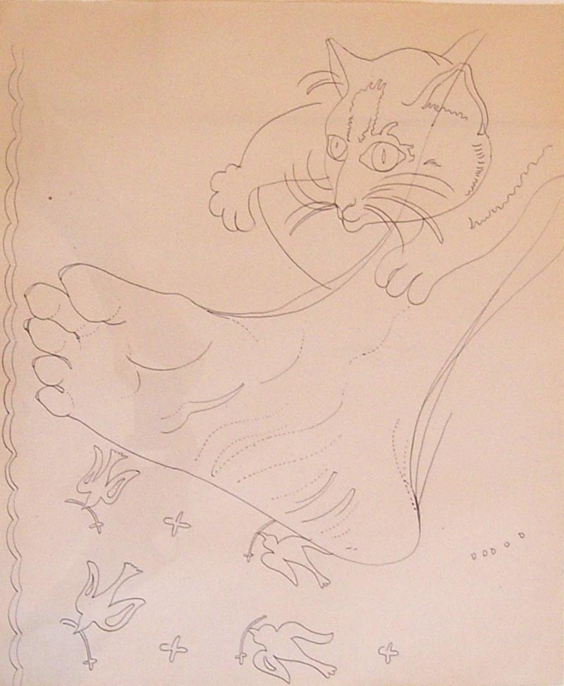 Andy Warhol | Cat Drawing | 1950 | Image of Artists' work.