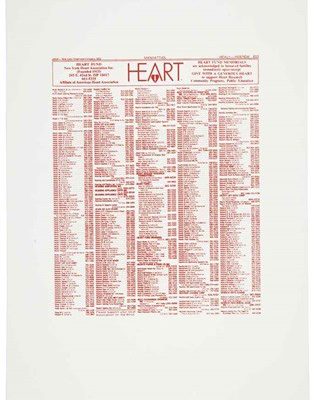 Andy Warhol | New York Heart Association Phone Book Ad | 1984 | Image of Artists' work.