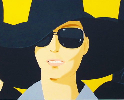 Alex Katz | Black Hats IV | Figure | Yellow | Portrait | Hat