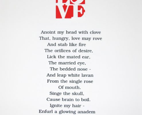 Robert Indiana | The Book of Love Poem | Love: Enflame | 1996 | Image of Artists' work.