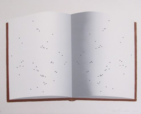 Ed Ruscha | Open Book With Worm Holes | 2012 | Image of Artists' work.