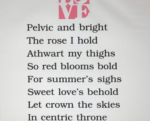 Robert Indiana | The Book of Love Poem | Pelvic and Bright | 1996 | Image of Artists' work.