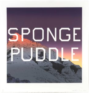 Ed Ruscha | Mountain Series | Sponge Puddle | 2015 | Image of Artists' work.