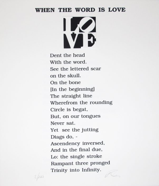 Robert Indiana | The Book of Love Poem | When the Word Is Love | 1996 | Image of Artists' work.