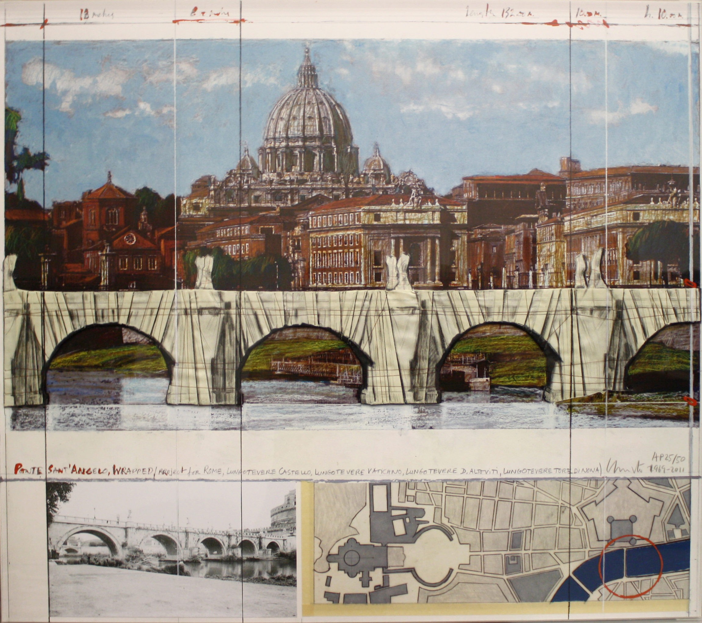Christo | Ponte Sant Angelo | Wrapped Project for Rome | 2011 | Image of Artists' work.