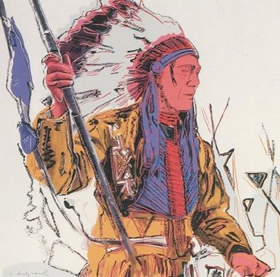 Andy Warhol | Cowboys and Indians | War Bonnet Indian 373 | 1986 | Image of Artists' work.