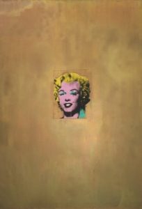 Andy Warhol Silk Screen Gold Paint with Silk Screened Marilyn