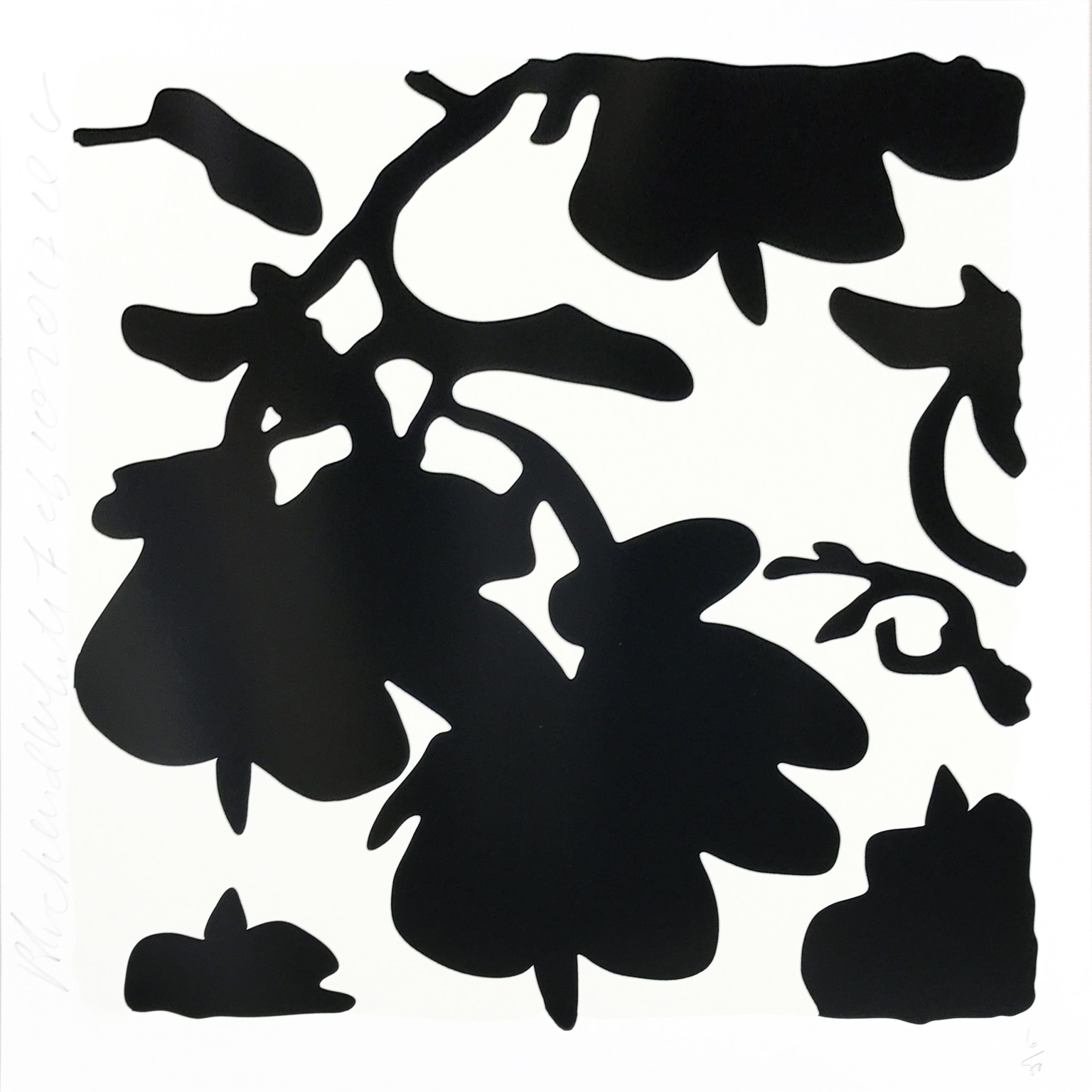 Donald Sultan | Lantern Flowers | Black With White | 2013 | Image of Artists' work.