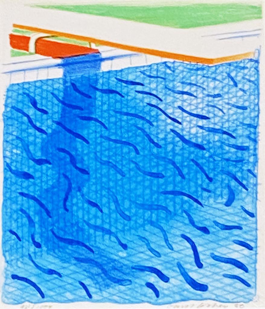 David Hockney | Pool Made with Paper and Blue Ink for Book | 1980