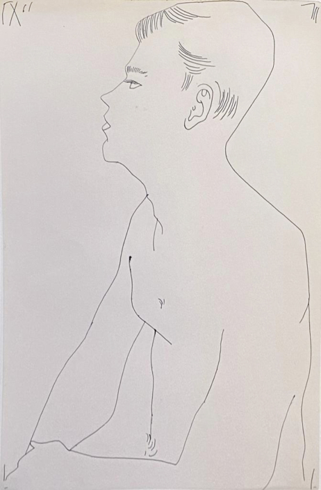 Andy Warhol | Seated Nude Male Torso | c. 1956
