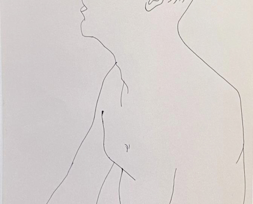 Andy Warhol | Seated Nude Male Torso | c. 1956