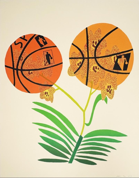 Jonas Wood | Double Basketball Orchid (State I) | 2017