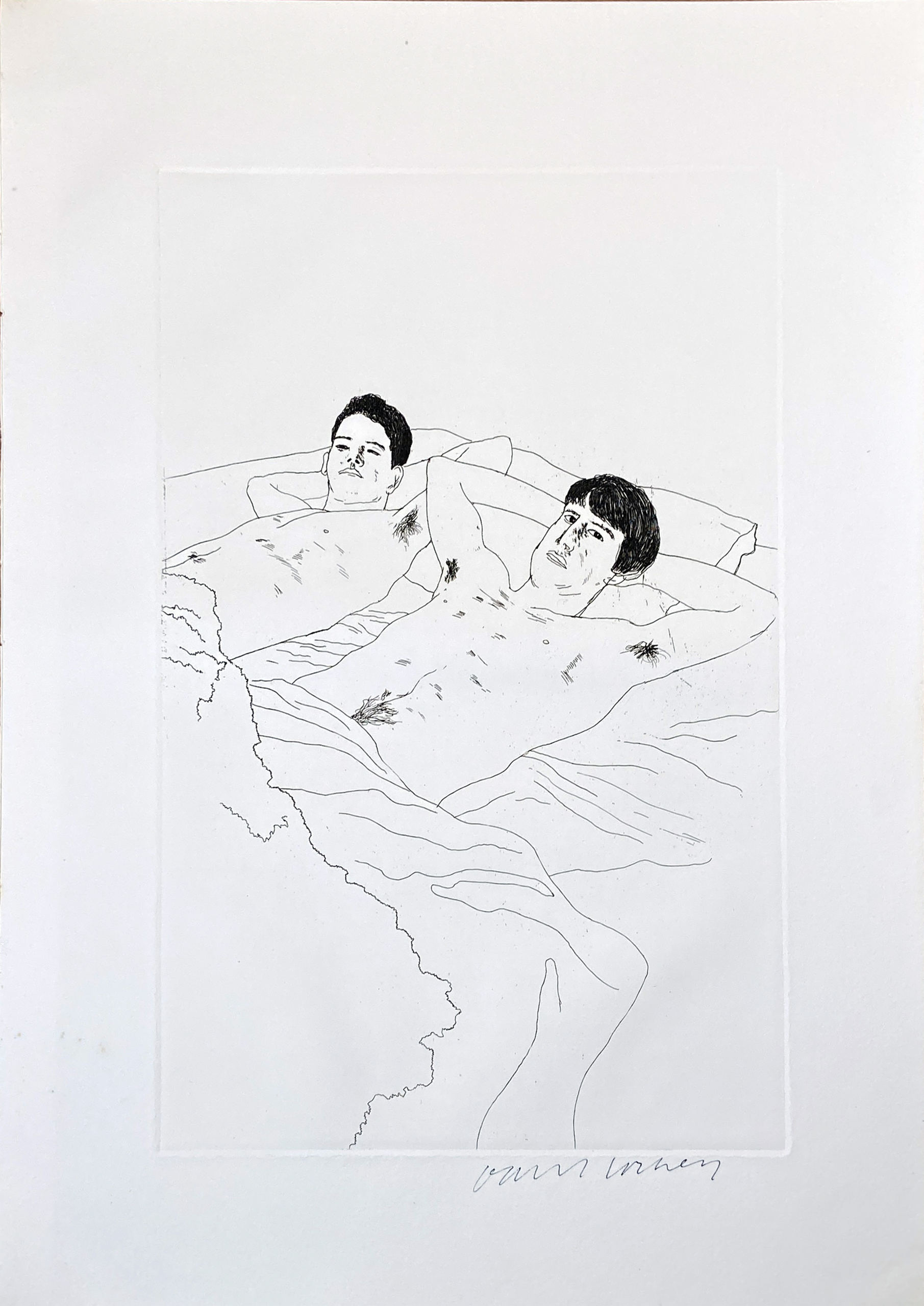 David Hockney | Illustrations for Fourteen Poems from C.P. Cavafy | In Despair | 1966