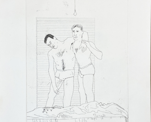 David Hockney | Illustrations for Fourteen Poems from C.P. Cavafy | One Night | 1966