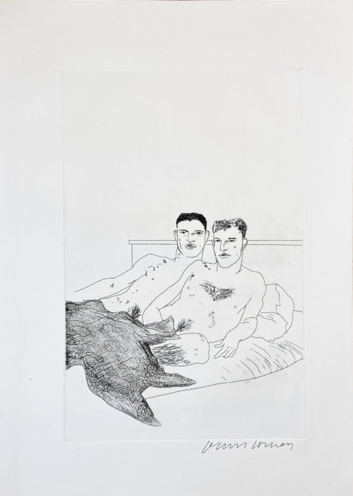 David Hockney | Illustrations for Fourteen Poems from C.P. Cavafy | The Beginning | 1966