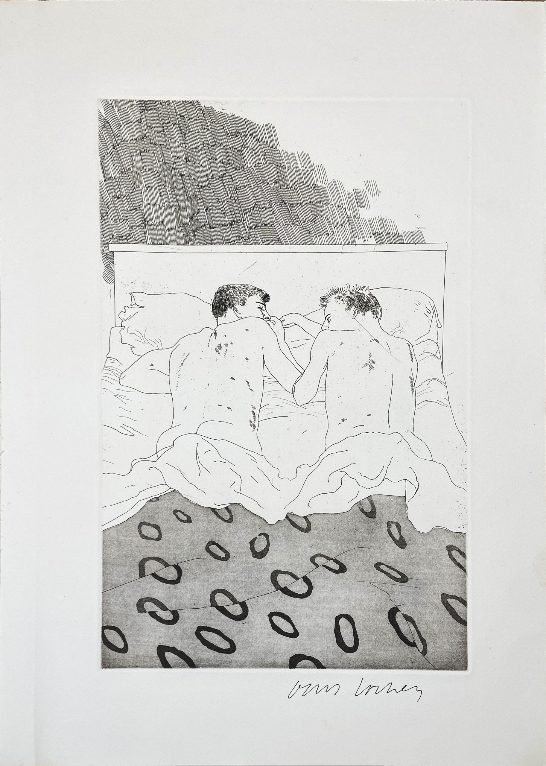 David Hockney | Illustrations for Fourteen Poems from C.P. Cavafy | Two Boys Aged 23 or 24 | 1966