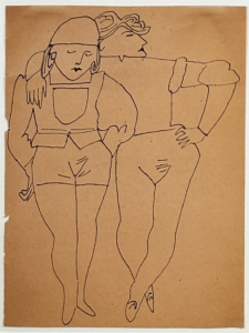 Andy Warhol | Two Standing Figures | c. 1955