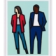 Julian Opie | Standing Couples | Carmen and Fabien | 2024